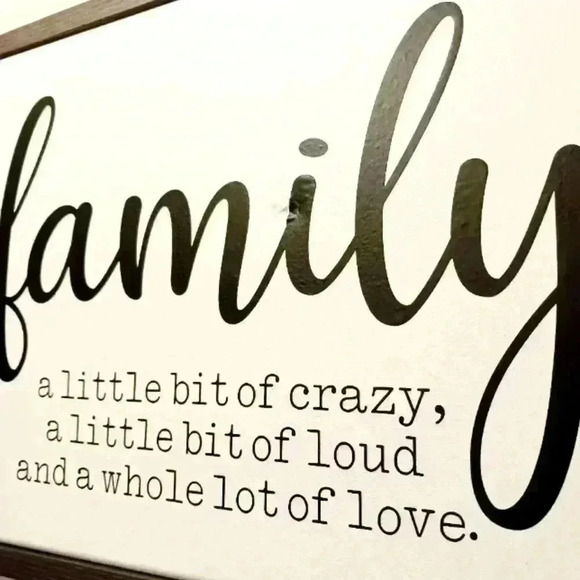 Family canvas sign framed bought from Etsy. White with black writing. - Picture 2 of 6